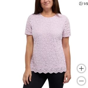 NWT Teddi Rose Women's Lace Keyole Top‎ Light Purple